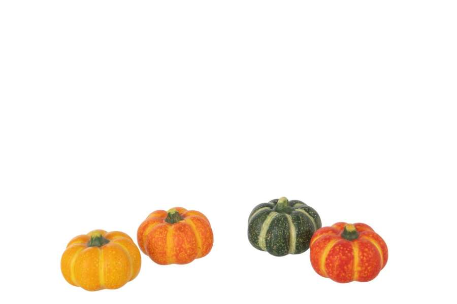BOX OF 4 PUMPKIN CLAY MULTICOLORED