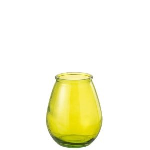 VASE EGG GLASS YELLOW SMALL