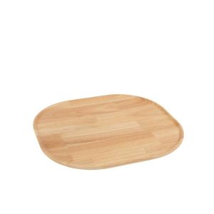 DECORATIVE TRAY  RUBBER WOOD NATURAL LARGE