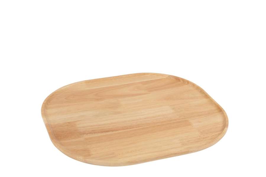 DECORATIVE TRAY  RUBBER WOOD NATURAL LARGE