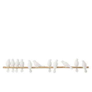 BIRD 11 ON BRANCH RESIN WHITE/NATURAL