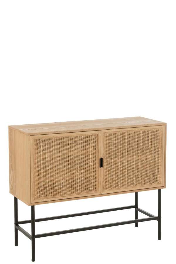 CABINET SQUARE MDF/METAL NATURAL/BLACK SMALL