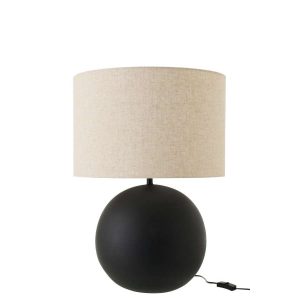 TABLE LAMP BALL CERAMIC BLACK
