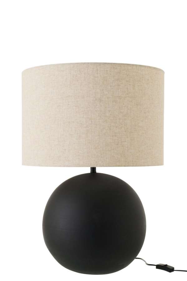 TABLE LAMP BALL CERAMIC BLACK