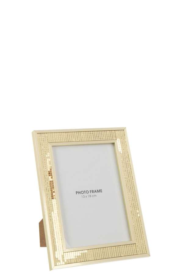 PHOTO FRAME MIRROR 13X18CM GLASS GOLD COLORED LARGE