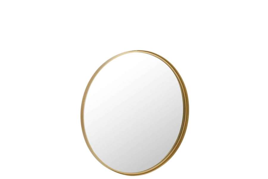 MIRROR ROUND HIGH BORDER METAL/GLASS GOLD MEDIUM