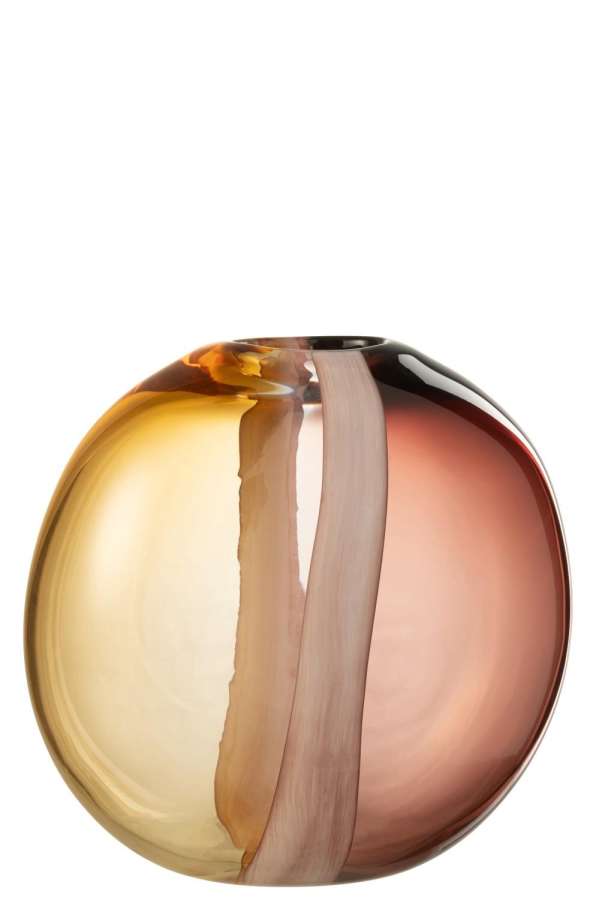 VASE ARUN GLASS BROWN/YELLOW MEDIUM