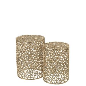 S/2 SIDE TABLE ALUMINIUM GOLD COLORED