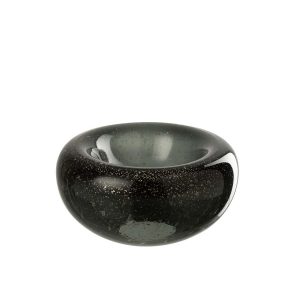DECORATIVE BOWL CAROL GLASS BLACK SMALL