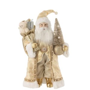 SANTA DECO RESIN/TEXTILE GOLD