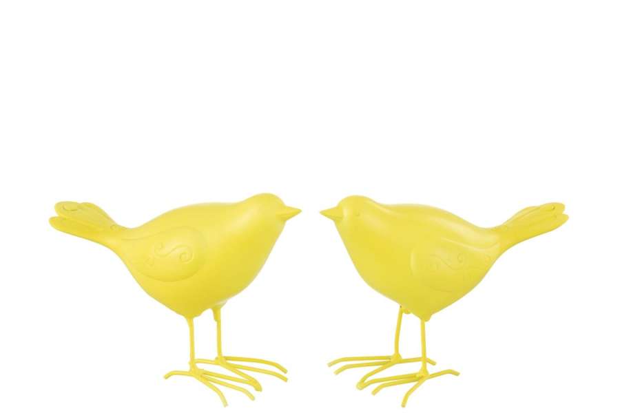 BIRD POLYRESIN YELLOW LARGE ASSORTMENT OF 2
