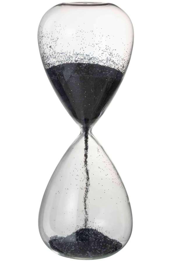 HOURGLASS PEARLS GLASS BLACK EXTRA LARGE