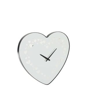 WALL CLOCK HEART GLASS BLACK