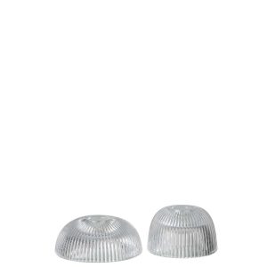 CANDLE HOLDER CANELE GLASS TRANSPARENT ASSORTMENT OF 2