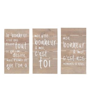 PANELS POSITIVE HAPPINESS WOOD NATURAL ASSORTMENT OF 3