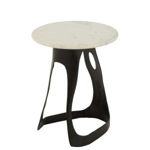 SIDE TABLE ALUMINIUM/STONE BLACK/WHITE LARGE