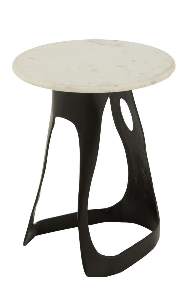 SIDE TABLE ALUMINIUM/STONE BLACK/WHITE LARGE