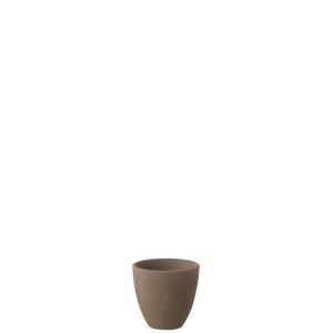 FLOWERPOT ROUND POTTERY TAUPE SMALL
