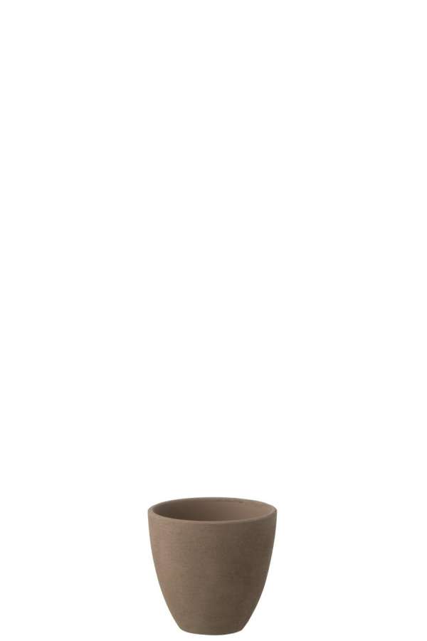 FLOWERPOT ROUND POTTERY TAUPE SMALL