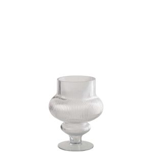VASE ADA RIBBED GLASS TRANSPARENT SMALL
