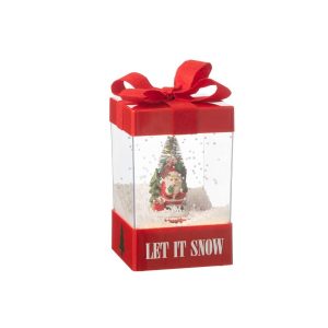 SNOW GLOBE GIFTBOX LED SANTA RESIN