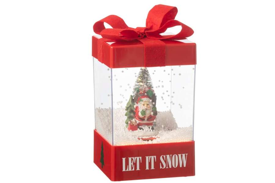 SNOW GLOBE GIFTBOX LED SANTA RESIN