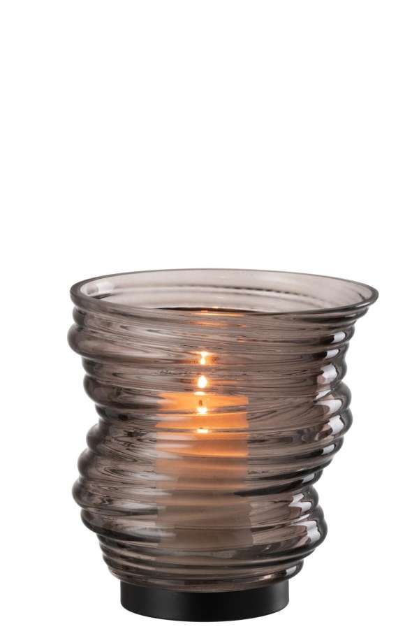 VASE TORNADO GLASS GREY SMALL