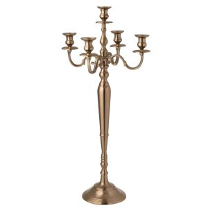 CANDLE HOLDER ALUMINIUM ROSE GOLD COLORED LARGE