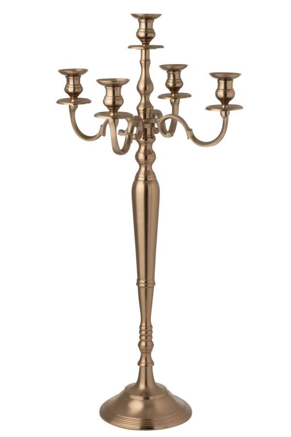 CANDLE HOLDER ALUMINIUM ROSE GOLD COLORED LARGE