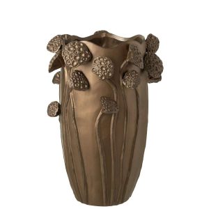 VASE LOTUS POD CLAY COPPER COLORED LARGE