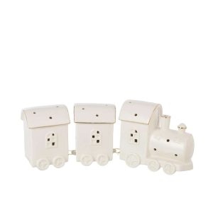 TRAIN LED 2 WAGONS CLAY WHITE