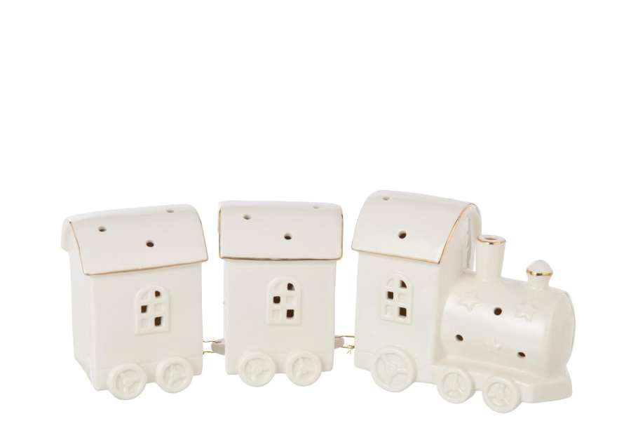 TRAIN LED 2 WAGONS CLAY WHITE