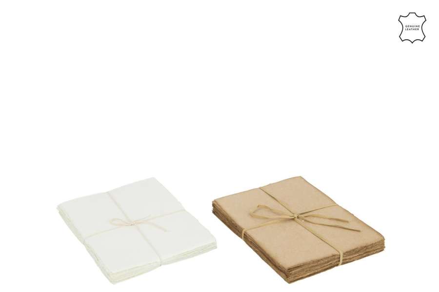 PAPER ANTIQUE PAPER WHITE/BEIGE SMALL ASSORTMENT OF 2