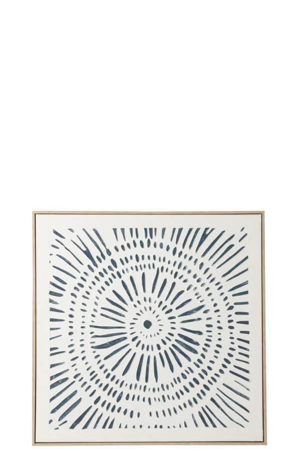 PAINTING CIRCLE PINEWOOD WHITE/BLUE