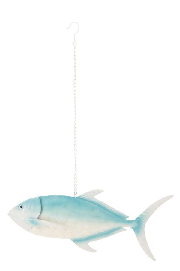 FISH LONG HANGING IRON LIGHT BLUE/WHITE