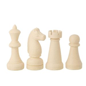 CHESS PIECE POLYRESIN BEIGE LARGE ASSORTMENT OF 4
