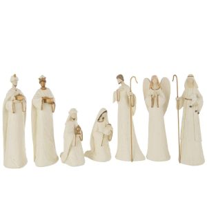 NATIVITY 7 PIECES LIMEPOWDER ECRU/GOLD COLORED