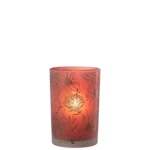 HURRICANE FLOWERS GLASS MAT RED/GOLD LARGE