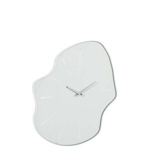 WALL CLOCK IRREGULAR GLASS WHITE