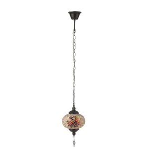 HANING LAMP MOSAIC GLASS/METAL ORANGE SMALL