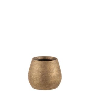 FLOWERPOT IRREGULAR ROUGH CERAMIC GOLD SMALL