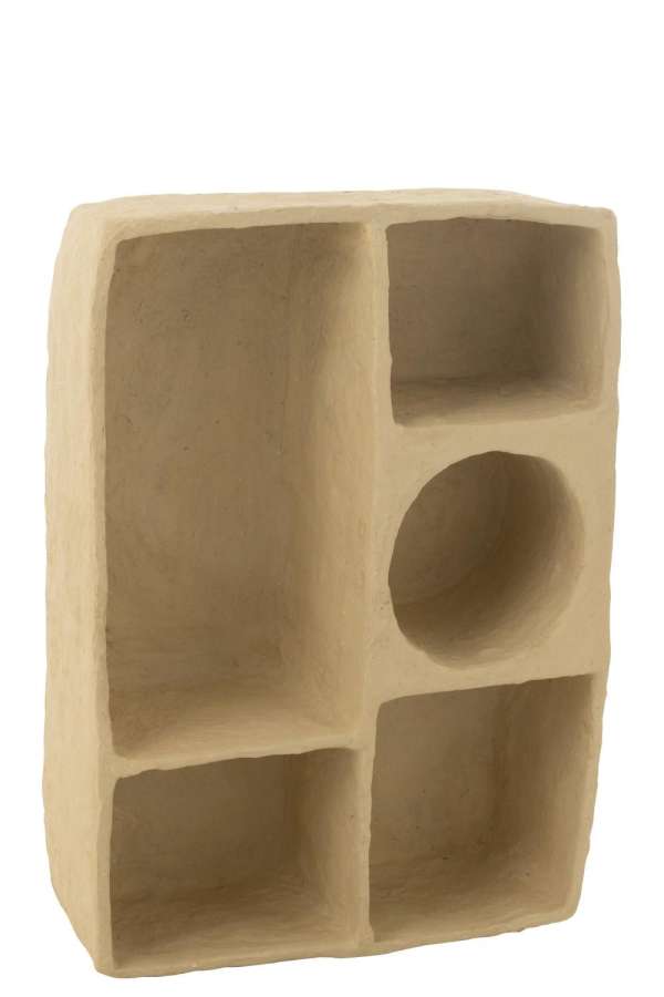 WALL RACK FLINT PAPER MACHE NATURAL LARGE