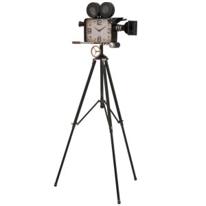 CLOCK CAMERA ON TRIPOD IRON BLACK
