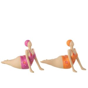 WOMAN YOGA LYING POLYRESIN MIX ASSORTMENT OF 2