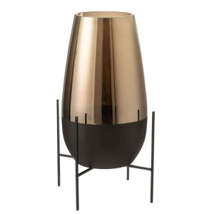 VASE MILAN GL GLD/BLCK