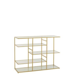CONSOLE IRON/GLASS GOLD COLORED