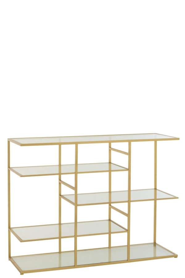 CONSOLE IRON/GLASS GOLD COLORED