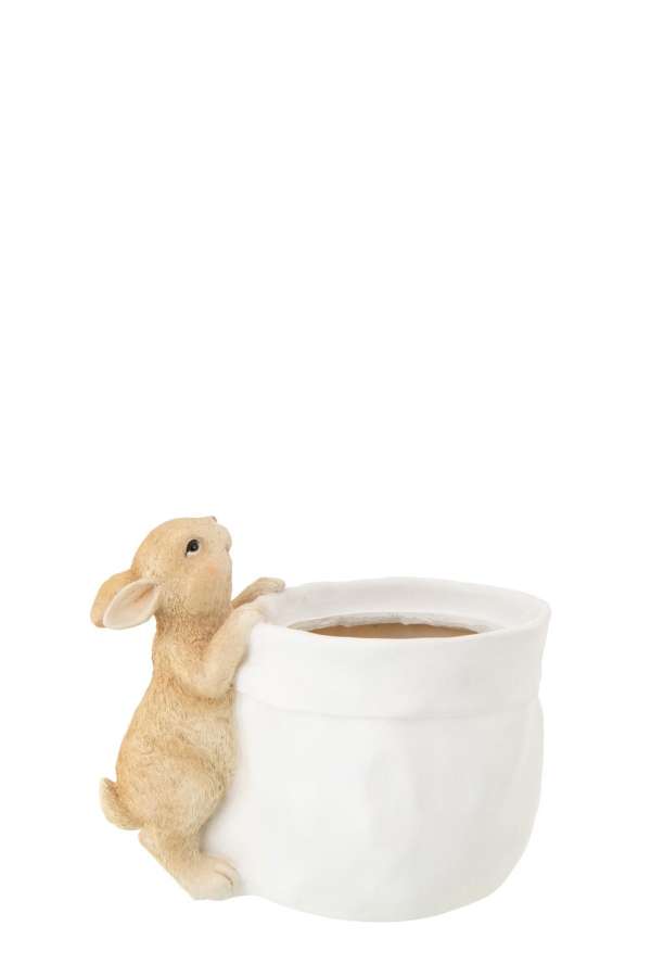FLOWERPOT RABBIT LIMEPOWDER WHITE/BEIGE