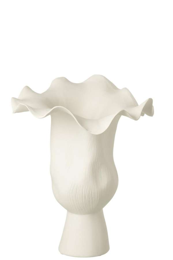 VASE NARROW HELIX IRREGULAR CERAMIC WHITE