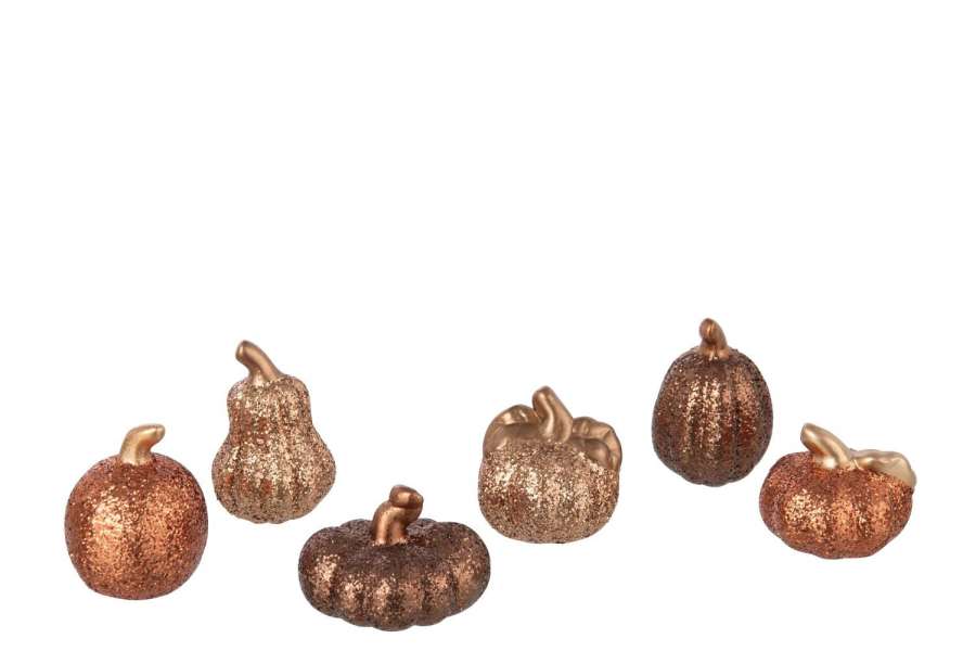 BOX OF 6 PUMPKIN CLAY MULTICOLORED